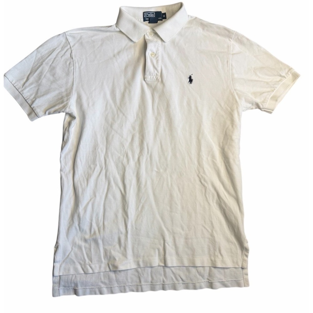 Polo Ralph Lauren Polo Shirt Men Medium White Classic Fit Short Sleeve Pony Logo - Picture 2 of 5